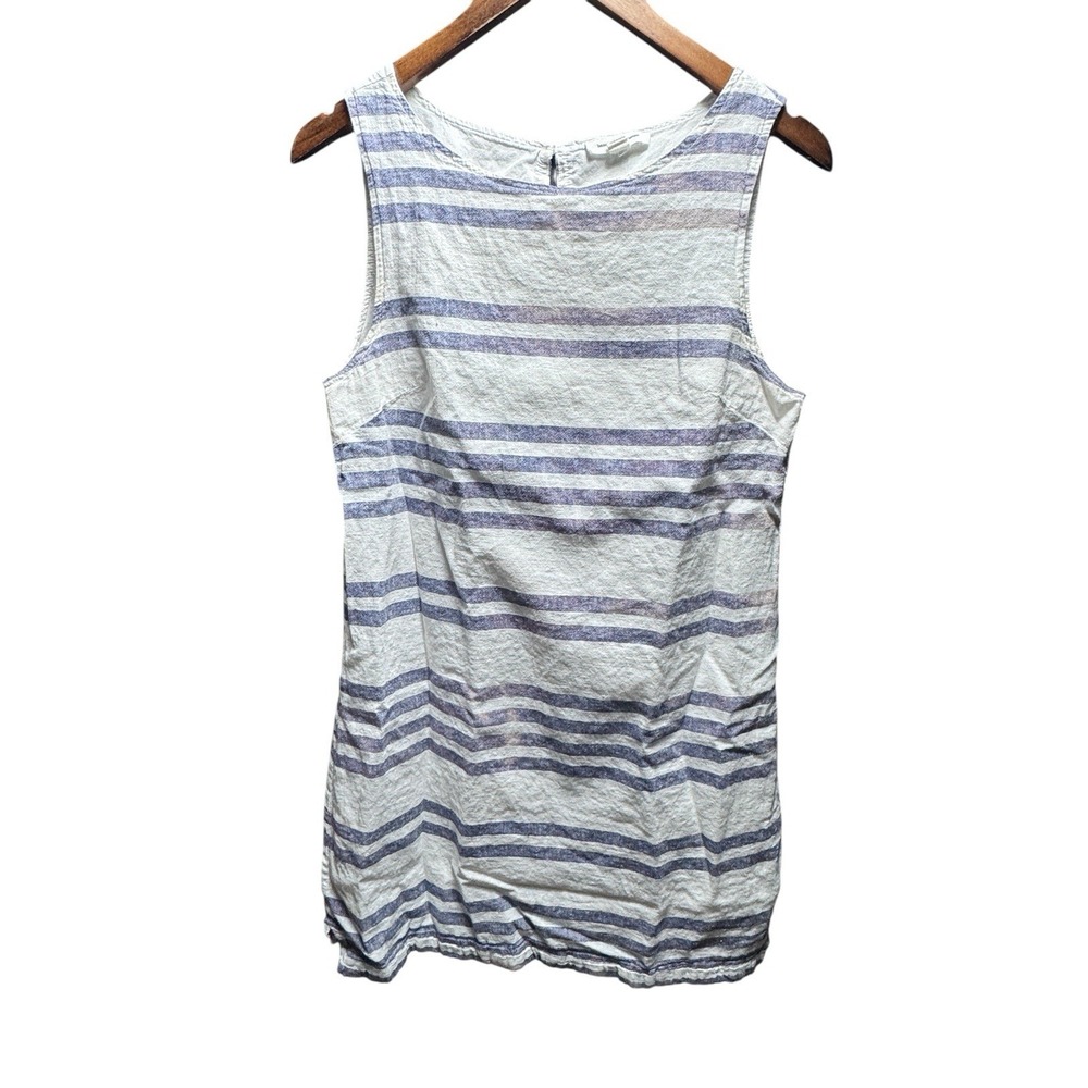 BLC Linen Striped‎ Sleeveless Dress Cottage Core Fairy Resort